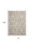 2' X 4' Gray Damask Power Loom Area Rug